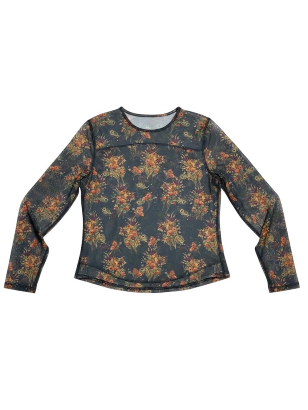 Natural Life Sloane Mesh Floral Top Size Medium
